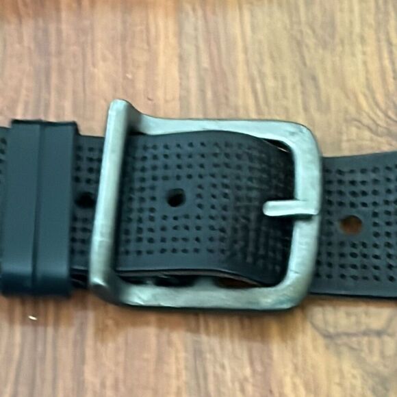 Bill Adler black men's leather belt size L rustic wide biker - Picture 4 of 7